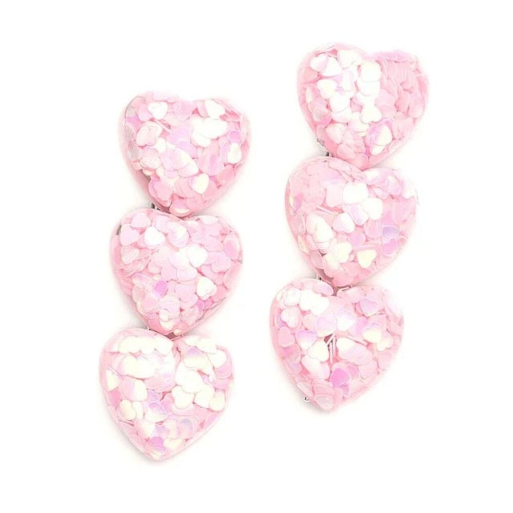 Paparazzi Heart Full of Confetti Pink Iridescent Hair Clip